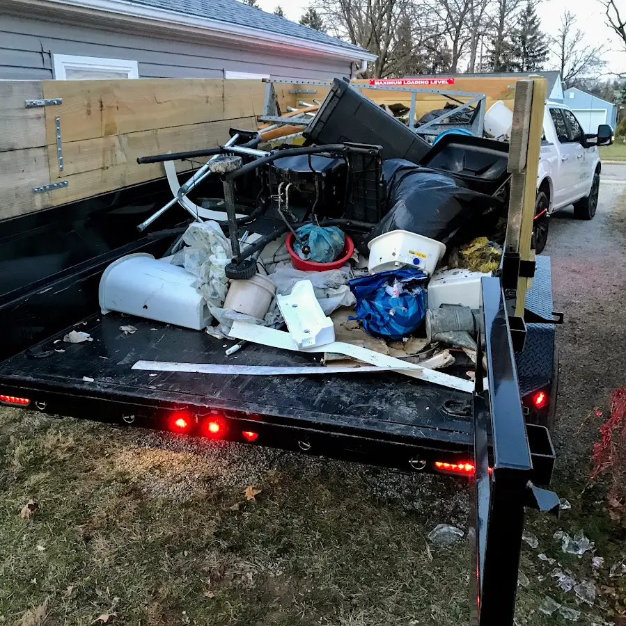Roll-off dumpster delivered to a residential driveway in Oradell
